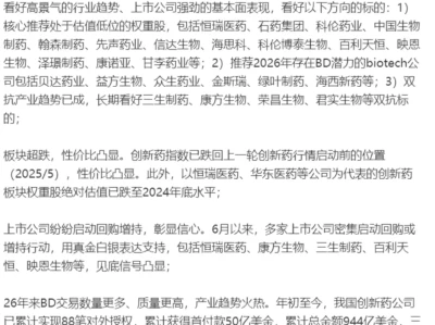 【研报分享】国泰海通医药——看好创新药行业,见底信号凸显