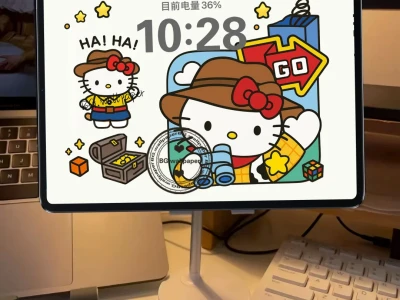 🎩 西部牛仔Kitty出击!可爱值拉满平板壁纸