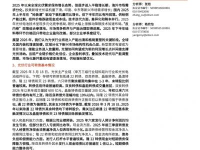 『研报』光伏行业可转债专题研究系列之一:光伏主产业链可转债梳理