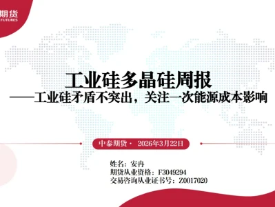 『研报』工业硅多晶硅周报:工业硅矛盾不突出,关注一次能源成本影响