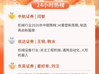 24小时热榜 | 5月12日行业研报新星飙升榜速递