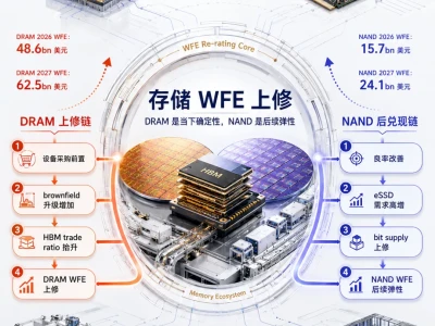 大摩研报-存储设备周期没有结束:DRAM是确定性,NAND是后续弹性 【0622最新】