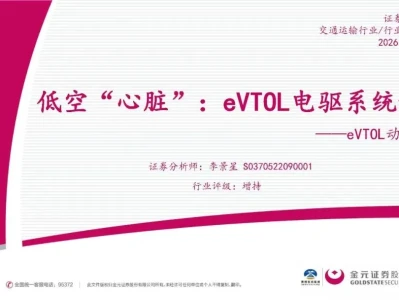 【研报-5079】eVTOL动力篇-低空“心脏”:eVTOL电驱系统详解