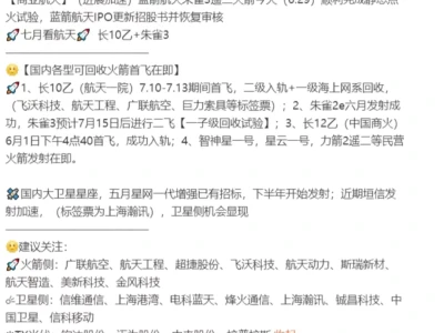 【研报分享】朱雀三号重复使用遥二运载火箭完成静态点火试验,看好商业航天机遇