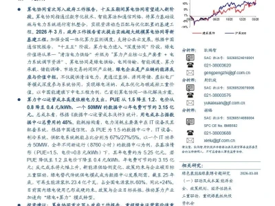 【证券研报】算电协同首次写入政府工作报告,重视绿电运营商价值重估&算电一体建设运营商先发优势