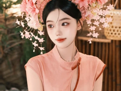 路人说“旗袍簪花真的很惊艳❗”