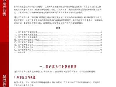 【证券研报】国产算力行业深度:驱动因素、政策支持、产业进程、突破方向及相关公司深度梳理