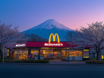 高清壁纸｜富士山🗻下的麦当劳