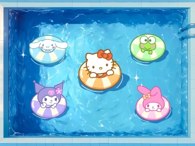 ipad壁纸|Kitty小猫的夏日海滩🏖️