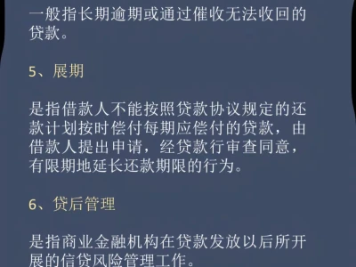 贷款行业专业术语