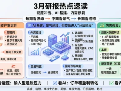 大行观点3月汇总 | 3月研报热点速读:能源冲击、AI 基建、内需修复