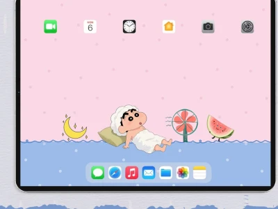 夏夜乘凉|蜡笔小新治愈插画平板iPad壁纸