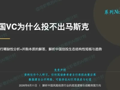 AI研报107:中国风险投资VC,为什么投不出马斯克?