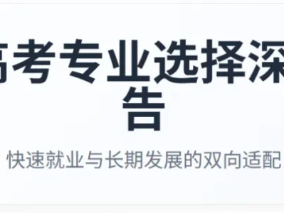 【研报】2026 年高考专业选择深度分析报告:快速就业与长期发展的双向适配核心摘要与关键建议