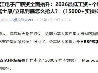 【熊大研报】2026越南薪酬风暴前夜:底薪大涨与个税红利,HR如何打好这张牌?