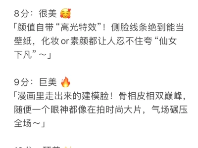 颜值段位一键对号入座～