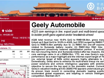 中银国际研报拆解:吉利的逆袭:出口翻倍 + AI 智驾,被低估的中国车企破局逻辑