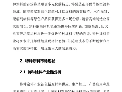 2024年特种涂料行业调研分析报告