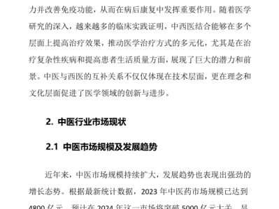 2025年中医行业调研分析报告