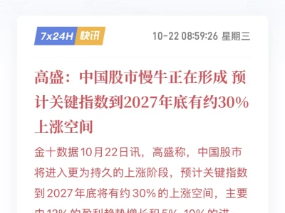 高盛：慢牛来了❗️