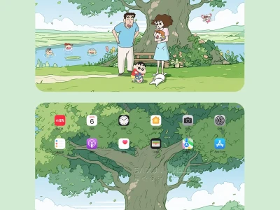 🍃树下の夏天·蜡笔小新治愈平板壁纸丨520