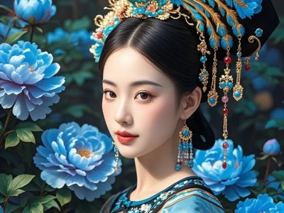 古装美人肖像图