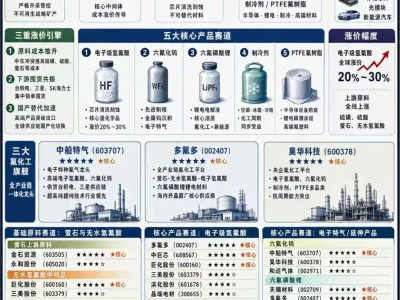 深度研报  |  氟化工产业链—缺货!全球晶圆巨头抢购电子级氢氟酸