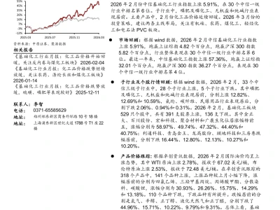 【精选研报】【中原证券】:基础化工行业月报:中东地缘局势突变推动油价大幅上涨,化工品价格整体延续回暖.pdf附下载