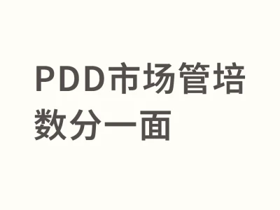 PDD市场管培（数分）一面20min
