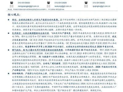 【证券研报】国防军工行业全球化系列:全球两机产业链新观察,2026年迈入主业补库与产能重估的双奏