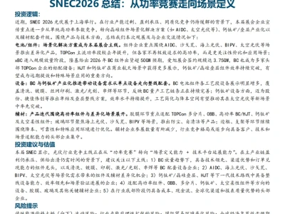 『研报』SNEC2026总结:从功率竞赛走向场景定义