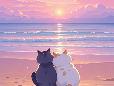 被这两只猫的 “日出浪漫” 戳到啦🌅