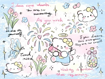 手绘粉色玫瑰花园背景图🌷