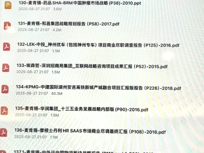 管理咨询行业近年精品咨询报告deck（非研报