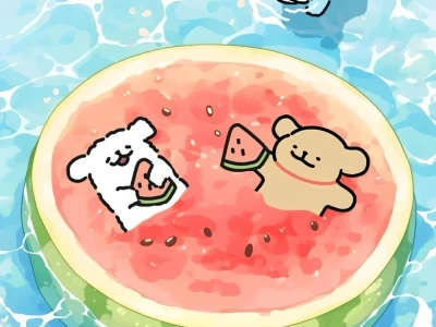夏日清凉版线条小狗(壁纸搬运)