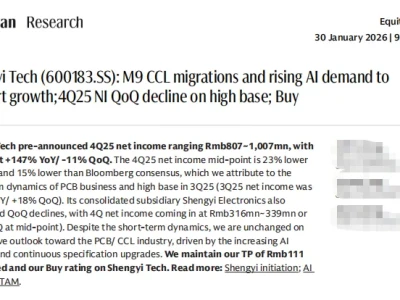 [研报精选]生益科技:M9级放量在即,买入逻辑未变