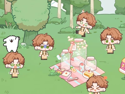 光夜线条小狗在田野🍀全员手机+iPad壁纸