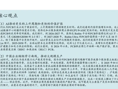 全球AI超级周期中，中国PCB厂商崭露头角