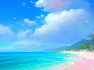 夏日海边沙滩