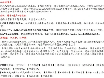 人形机器人产业跟踪观察|研报解读:重视2026年人形机器人规模化量产元年带来的机会