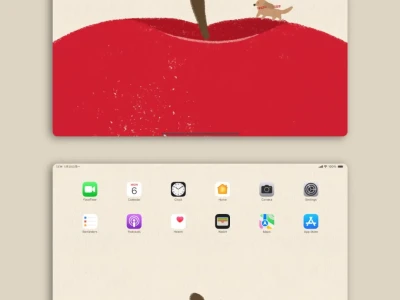 iPad电脑插画壁纸|🍎平果与狗狗 平果与小狗