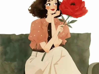 头像｜超美复古玫瑰插画女孩头像