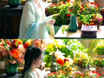 临江仙|花如月浅色青衣妆造