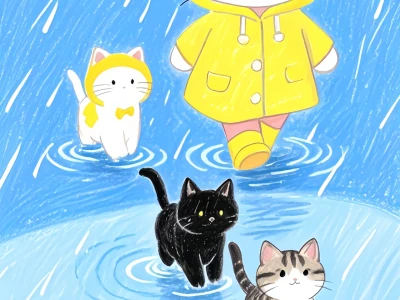 这组Hellokitty踩水坑的壁纸也太可爱了吧!