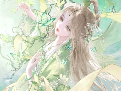 仙气飘飘!花与蝶簇拥的古风神女| 未匿诗